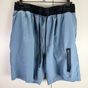 Avalanche Outdoor Supply Men's Blue Athletic Shorts Size M Zip Pocket Drawstring